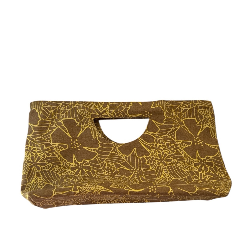 NWT HIHO Floral Island Clutch Brown Plumeria